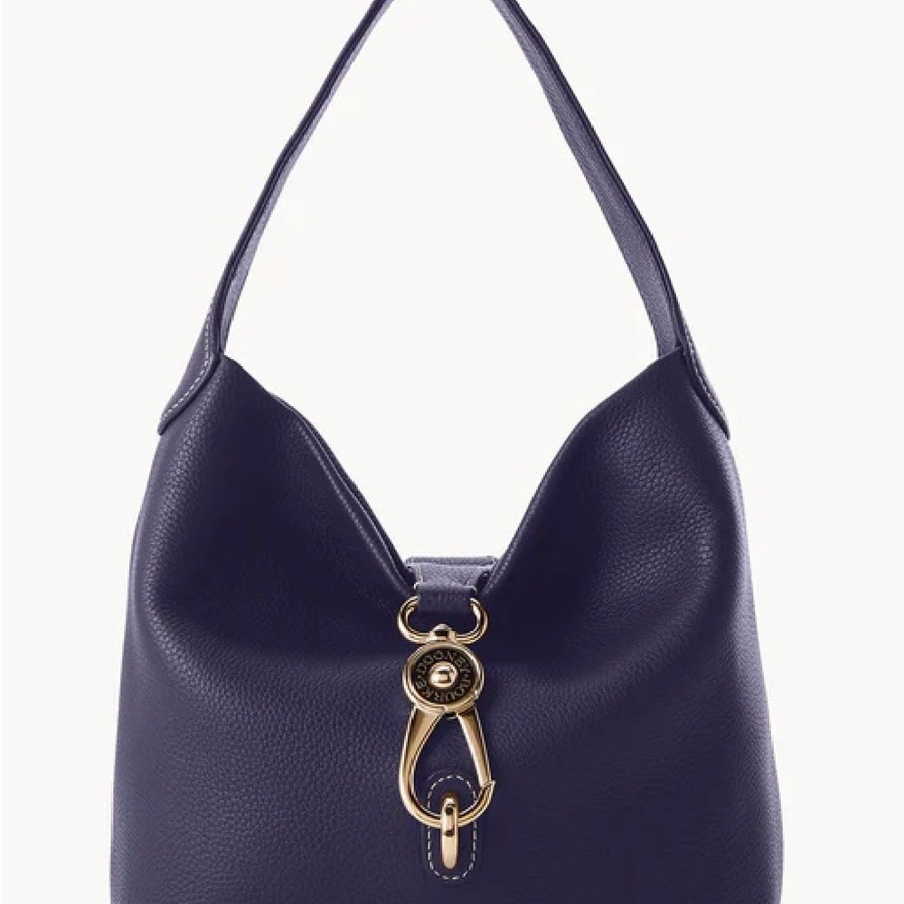 Dooney & Bourne Pebble Grain Small Logo Lock Sac / Hobo bag in Navy NWOT